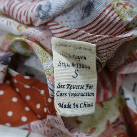 Mine Anthro Patchwork Print Peasant Blouse - Picture 6 of 6